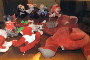 A student's reenactment of American Revolution fighting