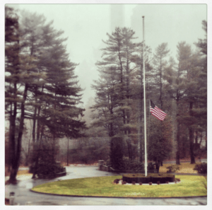 Our school flag at half mast this week