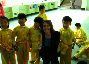 Mrs. Kapeckas with Kung Fu Class