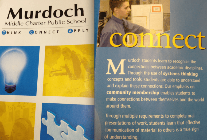 Some parts of an old brochure for Murdoch Middle School (our old name)