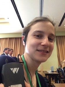 Ready with my ear piece to hear English translation from my transmitter