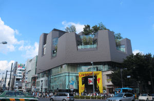 A park on the roof of a trendy shop