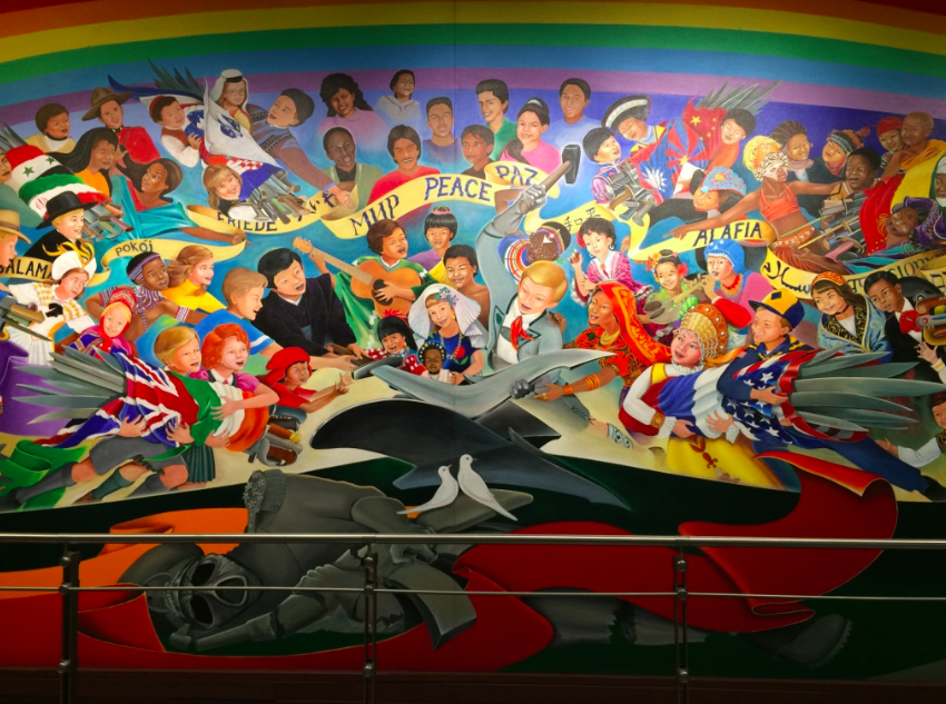 "Children of the World Dream Peace" Mural at the Denver Airport -- click here to see more photos.